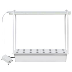 ULT-P44C-10W-SPLE IP20 AQUA WHITE Набор для гидропоники Минисад AQUA, светильник для растений светодиодный с подставкой и компрессором, Спектр для фотосинтеза, Белый, TM Uniel