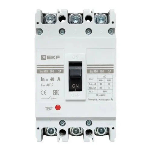 Выключатель автоматический 3п 100/40А 35кА ВА-99М PROxima EKF mccb99-100-40m - фото