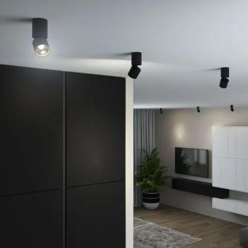 Светильник потолочный поворотный светодиодный Sens 10W 4000K чёрный 25042/LED - фото 5