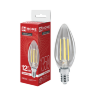 Лампа светодиодная LED-СВЕЧА-deco 12Вт 230В Е14 4000К 1350Лм прозрачная IN HOME - Фото 2