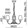 Люстра FR4402-PL-03-GB Корда / Corda E14x3 (Матовый Черный) FR4402-PL-03-GB - фото 21