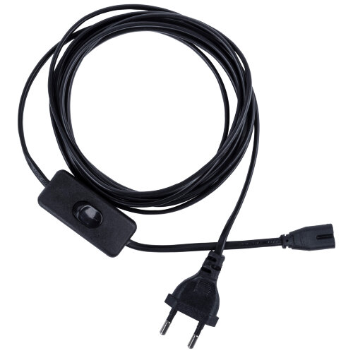 UCX-Q851 LT-300-B BLACK Провод для подключения светильника ULI-Q151 и ULI-Q951, к сети 220В, 300 см, 2 контакта, с кнопкой включения, Черный - фото 2