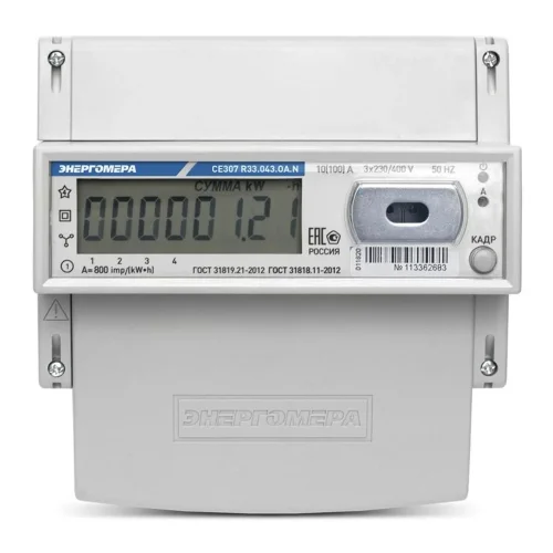 Счетчик CE307 R33.043.ОA.N 3ф многотариф. Энергомера 101004007012768 - фото