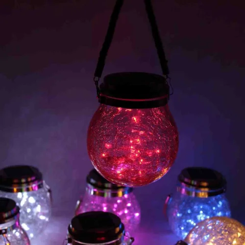 Светильник декоративный горшочек на солнечных батареях, red, GOR4 - фото I