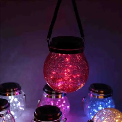 Светильник декоративный горшочек на солнечных батареях, red, GOR4 - фото I