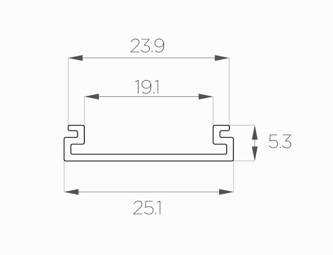 Профиль накладной алюминиевый LC-LP-0525-2 Anod - фото 2