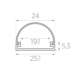 Профиль накладной алюминиевый LC-LP-0525-2 Anod