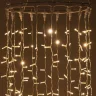 Гирлянда Занавес с Колпачком 2 x 3 м Экстра Тепло-Белый 220В, 600 LED, Провод Прозрачный ПВХ, IP65. Фото 4.