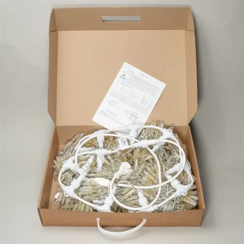 Гирлянда Занавес с Колпачком 2 x 3 м Экстра Тепло-Белый 220В, 600 LED, Провод Прозрачный ПВХ, IP65. Фото 7.