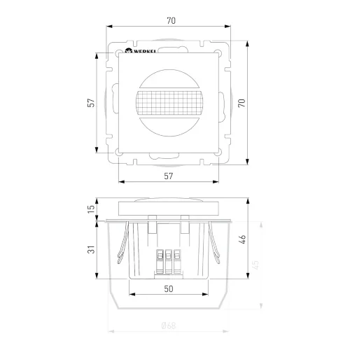 Датчик движения 500 Вт, двухпроводный (серебряный матовый) W1155105 - фото 4