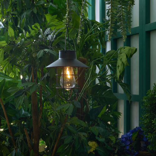 USL-S-280-PT200 VINTAGE LANTERN Садовый светильник на солнечной батарее Винтажный фонарь, Подвесной, 1 филаментная лампа, Теплый белый свет, 1xАА Ni-Mh аккумулятор в-к, IP44, TM Uniel - фото 2