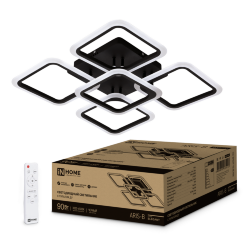 Светильник светодиодный ELEGANT ARIS-B 90Вт 230В 3000-6500K 590х590х130мм c пультом ДУ черный IN HOME