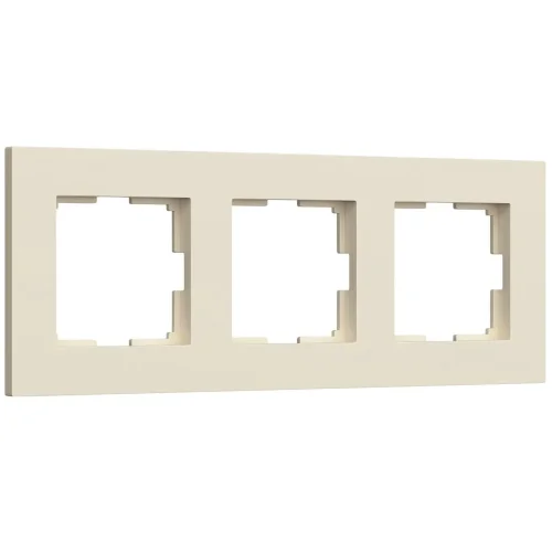 Рамка из поликарбоната на 3 поста Slab айвори софт W0032962 - фото