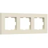 Рамка из поликарбоната на 3 поста Slab айвори софт W0032962 - фото