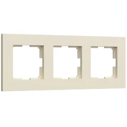 Рамка из поликарбоната на 3 поста Slab айвори софт W0032962