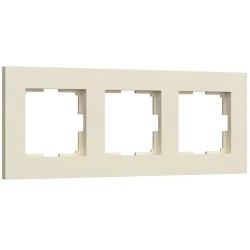 Рамка из поликарбоната на 3 поста Slab айвори софт W0032962