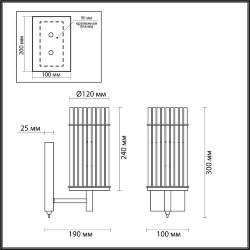 Бра с выключателем «ODEON LIGHT» 4809/1W, дизайн: Модерн, серия: FORMIA (крепление на планке)