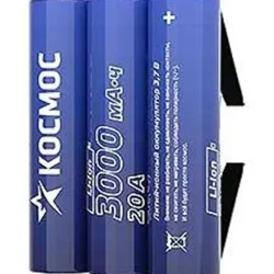 Аккумулятор Li-ion 18650 3000мА.ч без защиты с выводами под пайку (уп.3шт) KOC18650Li30PAS3