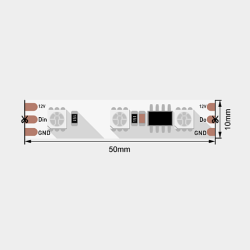 Светодиодная лента 5050, 60 LED/м, 14,4 Вт/м, 12В , IP20, Цвет: RGB, SWG560-12-14.4-RGB-SPI-M 009708
