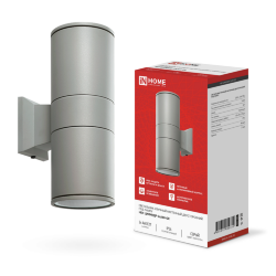 Светильник уличный настенный двусторонний НБУ ЦИЛИНДР-2хА60-GR алюминиевый серый IP54 IN HOME