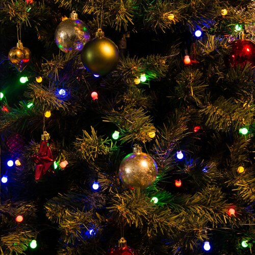 ULD-S0800-100-DGA MULTI IP20 COLORBALLS Гирлянда светодиодная с контроллером Разноцветные шарики, 100 светодиодов, 8 м, разноцветная, IP20, провод зеленый - фото 6