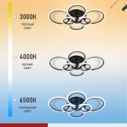 Светильник светодиодный ELEGANT BLISS-B-BG 120Вт 230В 3000-6500K 8400Лм 780х550х130мм пульт ДУ черный IN HOME