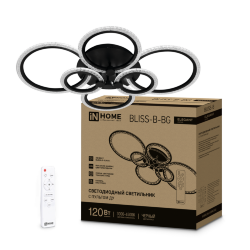 Светильник светодиодный ELEGANT BLISS-B-BG 120Вт 230В 3000-6500K 8400Лм 780х550х130мм пульт ДУ черный IN HOME