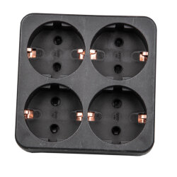 S-GES4-16S BLACK Разветвитель сетевой, с-з, 4 гнезда, 16А, 3500Вт, Черный