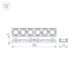 Экран линзованный SL-LINE-W20-55deg-540 (Arlight, Пластик) 041793