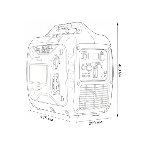 URS-P2800i Генератор бензиновый инверторный, Однофазный, Максимальная мощность 2.4Квт, Ручной стартер, TM Uniel - фото 8