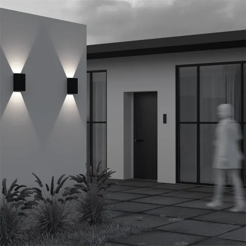 Настенный светильник Драп / Drape 3000K 20Вт IP 65 (Черный) O525WL-L20B3K - фото 6