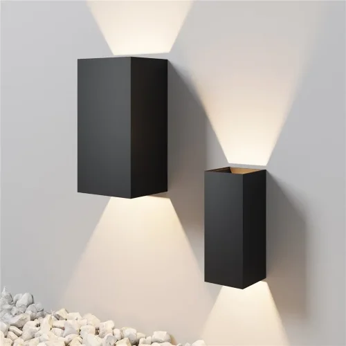 Настенный светильник Драп / Drape 3000K 20Вт IP 65 (Черный) O525WL-L20B3K - фото 7