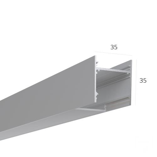 Алюминиевый LED профиль LINE 3535 S LT70 (с экраном) — 2500мм - фото 1