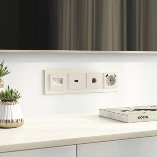 W1196013/ Накладка для розетки HDMI (перламутровый рифленый) W1196013 - фото 2