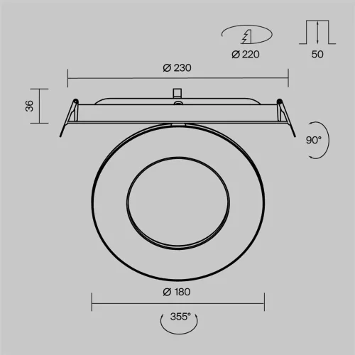 Встраиваемый светильник Vector 2700K 12Вт 110° (Белый) - фото 12