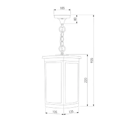 Подвесной уличный светильник Lame H кофе IP33 GL 1006H (047204)