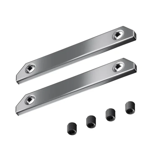 Комплект прямых соединителей (2 соединителя + 4 винта) для профиля в натяжной потолок (Серебро) - фото