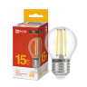 Лампа светодиодная LED-ШАР-deco 15Вт 230В Е27 3000К 1435Лм прозрачная IN HOME - Фото 2
