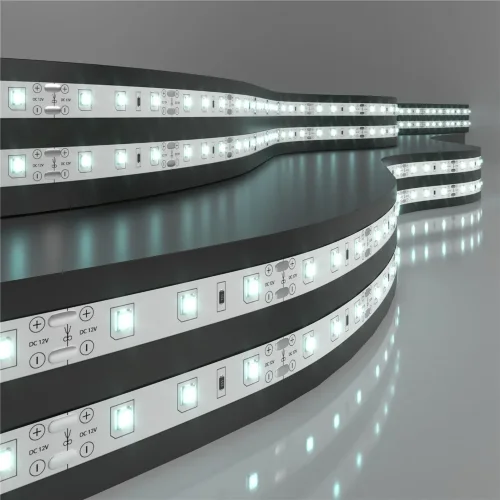 Комплект светодиодной ленты 12 В 4,8 Вт/м 60 Led/м 2835 IP20, холодный белый свет 6500К, 5 м Набор светодиодной ленты 12V 4,8W 60Led 2835 IP20 холодный белый, 5м - фото