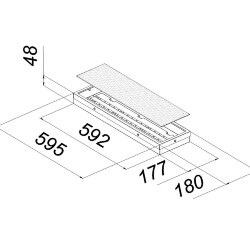 Подвесной офисный светодиодный светильник 20 Вт IP54 595x180x48 мм 4000К Опал