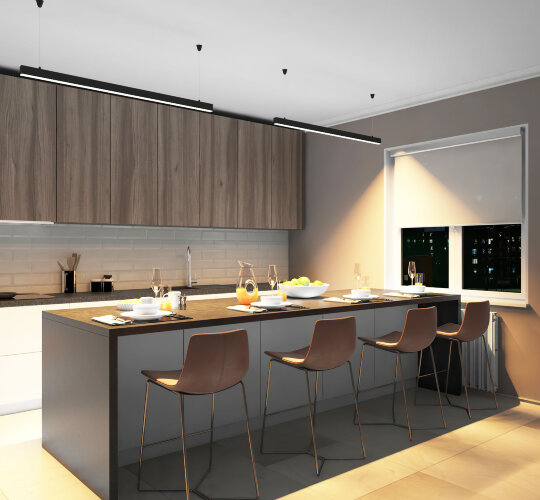 DK9123-BK Линейный светильник 30W 1250mm 3000K, черный. Фото 7