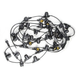 UDL-K110 40-E27-10M IP65 BLACK BELT-LIGHT Гирлянда Белт-лайт, 10 м + 1.5м сетевой шнур, 40 патронов E27, шаг 25см, Чёрная.