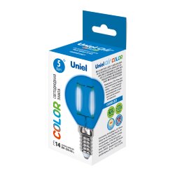 LED-G45-5W-BLUE-E14 GLA02BL Лампа светодиодная, Форма шар, Серия Air color, Синий свет