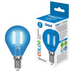 LED-G45-5W-BLUE-E14 GLA02BL Лампа светодиодная, Форма шар, Серия Air color, Синий свет
