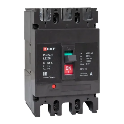 Выключатель автоматический 3п 125А 25кА LS250 ProPact EKF mccb-250-25-3-125-ls - фото