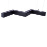 ULO-K19A 38W-4000K-Z40-160 IP40 BLACK Светильник линейный светодиодный подвесной, Зигзагообразный, профиль 50х70мм, Белый свет 4000K, 4000Лм, Алюминий, Цвет черный, TM Uniel - фото 2