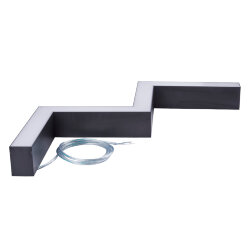 ULO-K19A 38W-4000K-Z40-160 IP40 BLACK Светильник линейный светодиодный подвесной, Зигзагообразный, профиль 50х70мм, Белый свет 4000K, 4000Лм, Алюминий, Цвет черный, TM Uniel