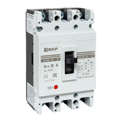 Выключатель автоматический 3п 100/25А 35кА ВА-99М PROxima EKF mccb99-100-25m - фото