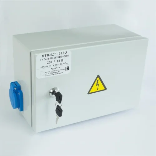 Ящик с понижающим трансформатором ЯТП 0.25 220/12В (3 авт. выкл.) IP54 Кострома ОС0000016339 - фото