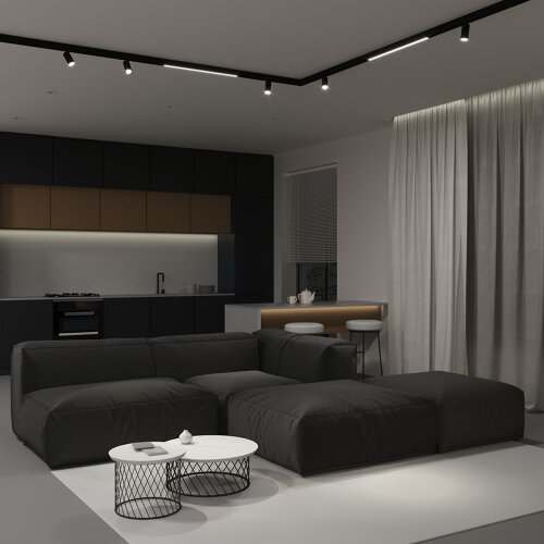 UBX-MMS4-35 BLACK 100 Шинопровод осветительный, магнитный, тип M, 1м, Накладной, Черный - фото 6